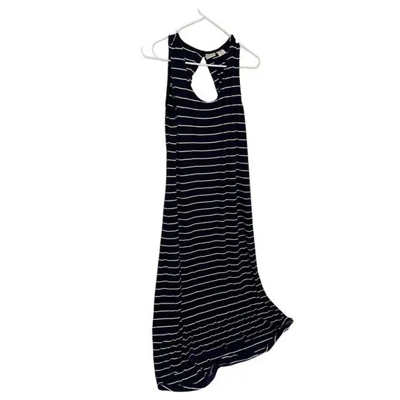 C&C California | Dresses | Cc California Womens Tank Maxi Dress Size Medium  Navy White Stripe Keyhole | Poshmark